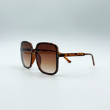 Oversized Lightweight Square Frame Sunglasses in Tortoiseshell