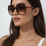 Oversized Retro Square Sunglasses in Tortoiseshell - svnx