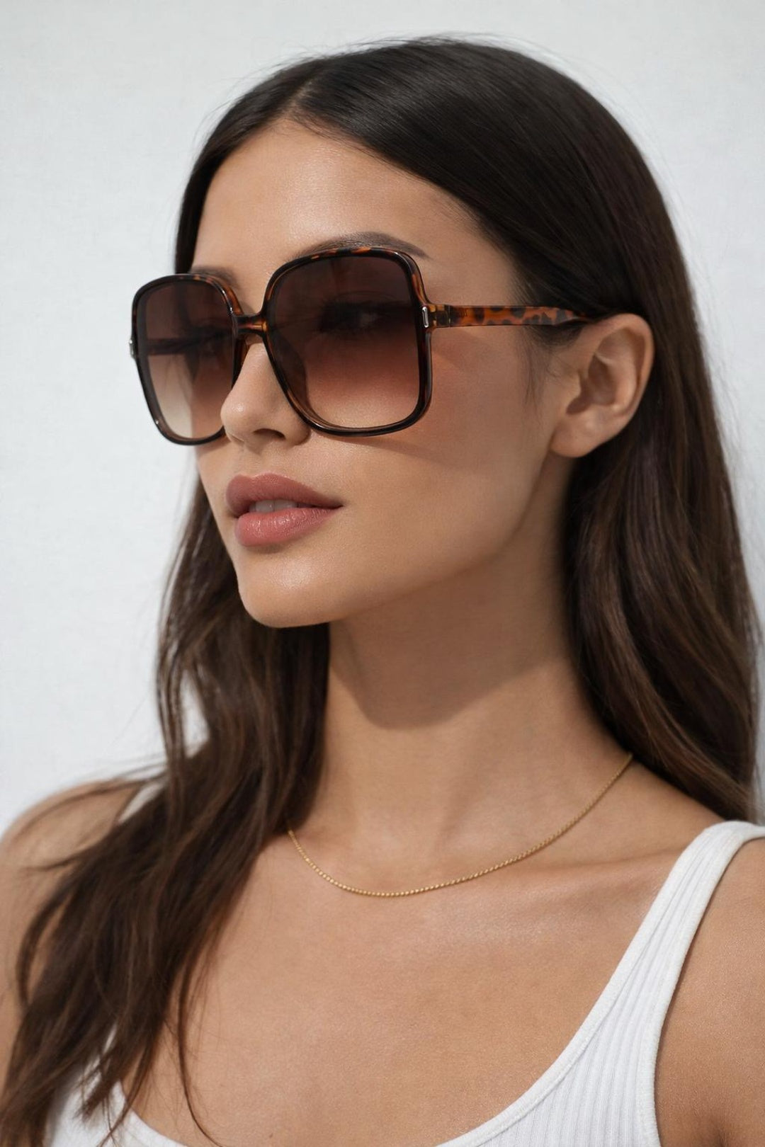 Oversized Retro Square Sunglasses in Tortoiseshell - svnx
