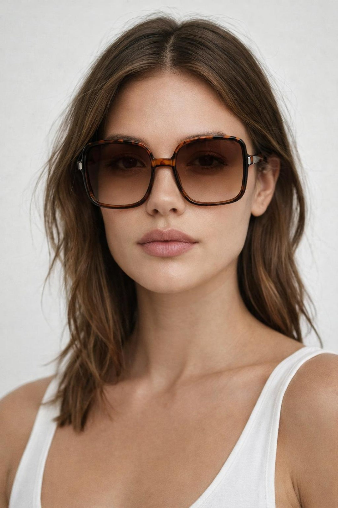 Oversized Retro Square Sunglasses in Tortoiseshell - svnx
