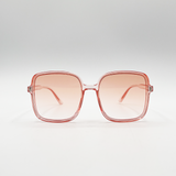 Oversized Lightweight Square Frame Sunglasses in Pale Pink