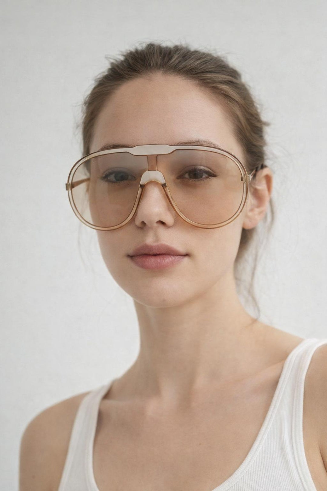 Wave Mask Sunglasses in Champagne - svnx