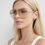 Wave Mask Sunglasses in Champagne - svnx