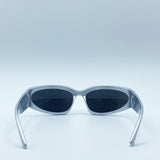 Wrap Around Racer Sunglasses in Silver