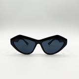 Vintage Style Angular Sunglasses in Black