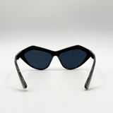 Vintage Style Angular Sunglasses in Black