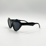 Vintage Style Angular Sunglasses in Black