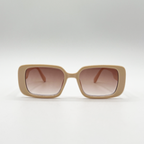 Oversized Rectangle Sunglasses in Beige