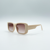 Oversized Rectangle Sunglasses in Beige