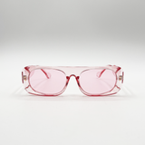 Flat Top Oval Sunglasses in Pale Pink