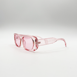 Flat Top Oval Sunglasses in Pale Pink