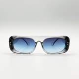 Flat Top Oval Sunglasses in Grey-Blue