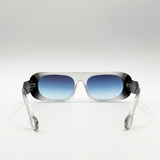 Flat Top Oval Sunglasses in Grey-Blue