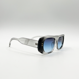 Flat Top Oval Sunglasses in Grey-Blue