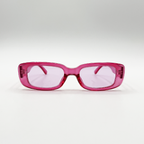 Oval Sunglasses in Translucent Hot Pink