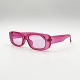 Oval Sunglasses in Translucent Hot Pink