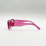 Oval Sunglasses in Translucent Hot Pink