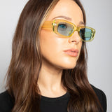 Oval Sunglasses in Translucent Green