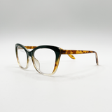 Green Tortoiseshell clear Lens Glasses