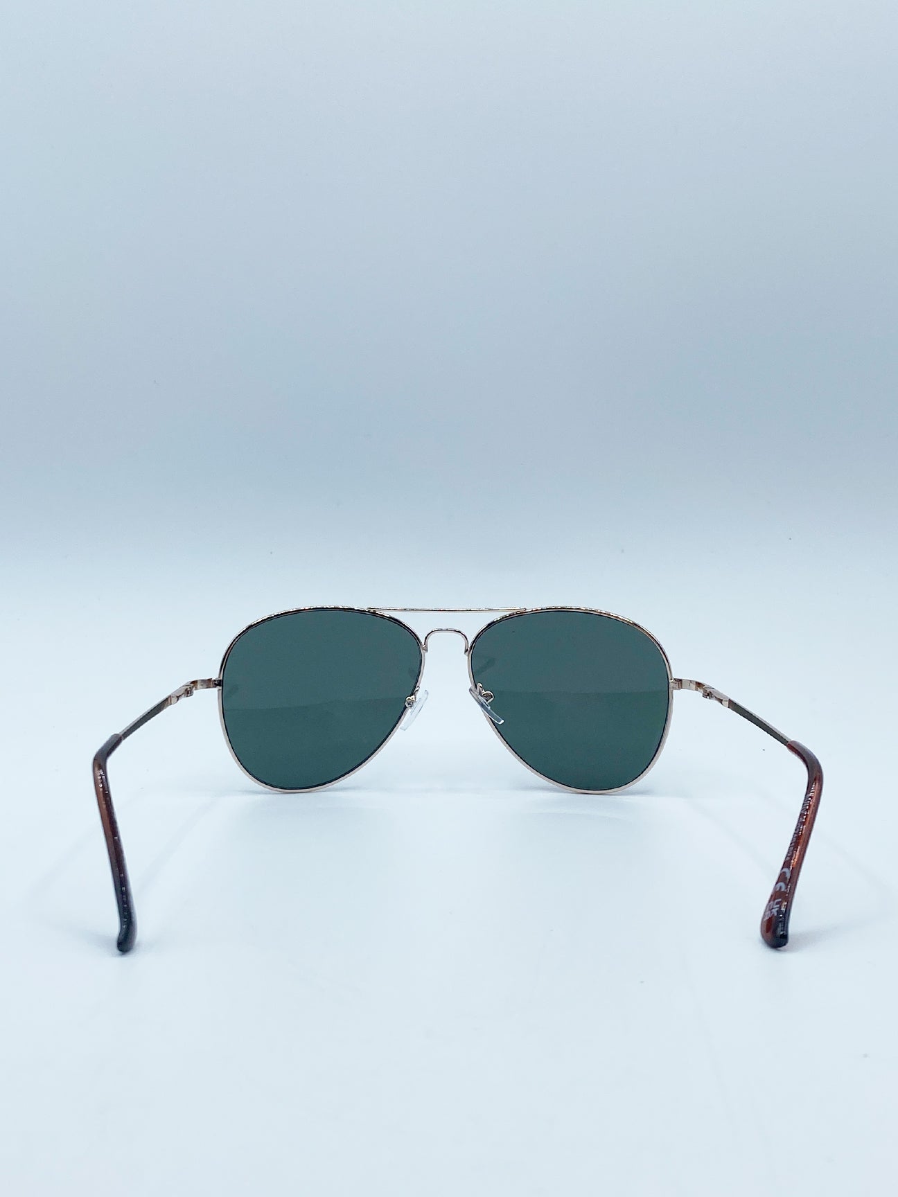 Gold Frame Aviators with Khaki Lenses - svnx