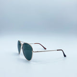 Gold Frame Aviators with Khaki Lenses - svnx