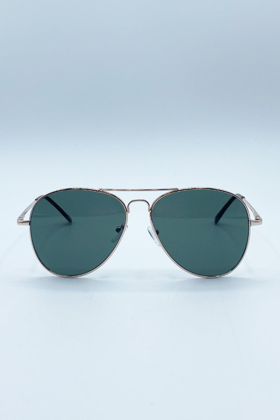 Gold Frame Aviators with Khaki Lenses - svnx
