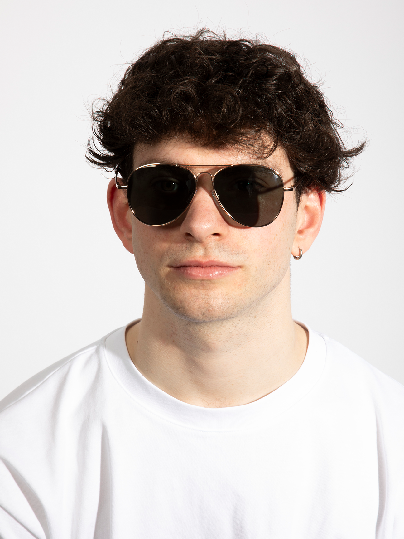Gold Frame Aviators with Khaki Lenses - svnx