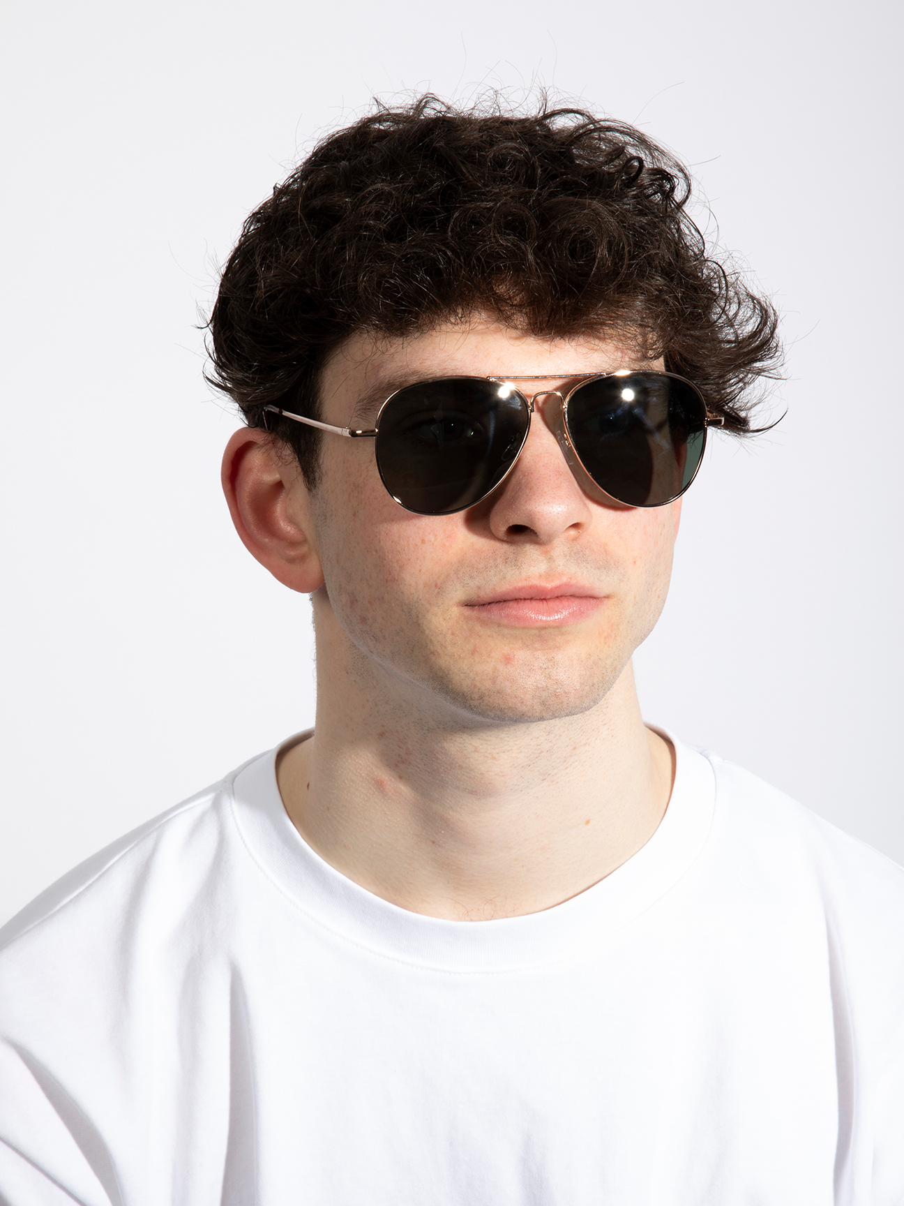 Gold Frame Aviators with Khaki Lenses - svnx