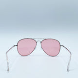 Silver Frame Aviators with Pink Lenses