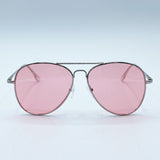 Silver Frame Aviators with Pink Lenses