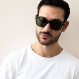 Green Wayfarer Sunglasses with Green Lenses