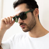 Green Wayfarer Sunglasses with Green Lenses