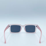 Square Frame Sunglasses in Matte Pink with Black Lenses