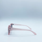 Square Frame Sunglasses in Matte Pink with Black Lenses