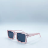 Square Frame Sunglasses in Matte Pink with Black Lenses