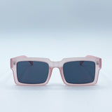 Square Frame Sunglasses in Matte Pink with Black Lenses