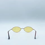 Metal Oval Frame Sunglasses with Orange Lenses