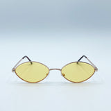 Metal Oval Frame Sunglasses with Orange Lenses