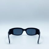 Chunky Rectangle Sunglasses with Extra Wide Arms in Black