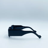 Chunky Rectangle Sunglasses with Extra Wide Arms in Black