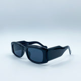 Chunky Rectangle Sunglasses with Extra Wide Arms in Black