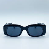 Chunky Rectangle Sunglasses with Extra Wide Arms in Black