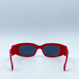 Chunky Rectangle Sunglasses in Red