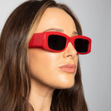 Chunky Rectangle Sunglasses in Red