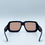 Oversized Square Frame Sunglasses In Black with Orange Lenses