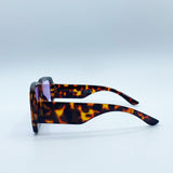 Oversized Square Frame in Brown Tortoiseshell with Purple Lenses