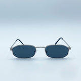 SVNX Small Metal Oval Frame in silver with Black Lenses