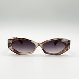 Smoke Effect Angular Sunglasses in Brown