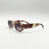 Smoke Effect Angular Sunglasses in Brown