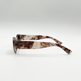 Smoke Effect Angular Sunglasses in Brown